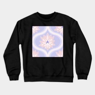 candy and periwinkle lotus flower ogee pattern Crewneck Sweatshirt